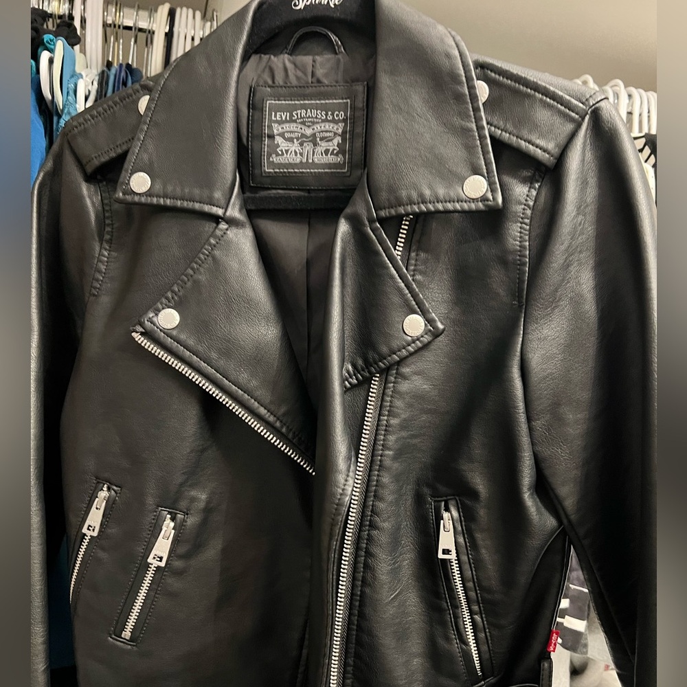 Levi’s leather moto jacket - brand new with tags never worn!!! Size small